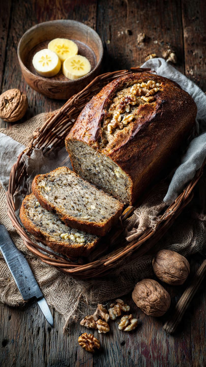 Organic Vegan Banana Walnut Bread